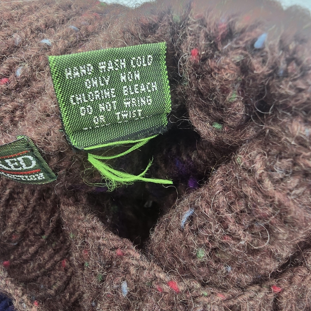 Outback Red Sweater Women Large Brown Purple Aztec Diamond Shawl Relaxed Wool - Picture 5 of 10
